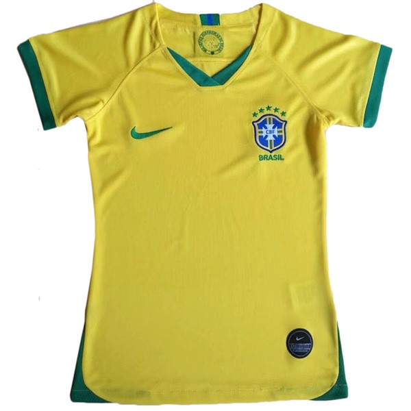 Camiseta Brasil Replica Primera Ropa Mujer 2019 Amarillo